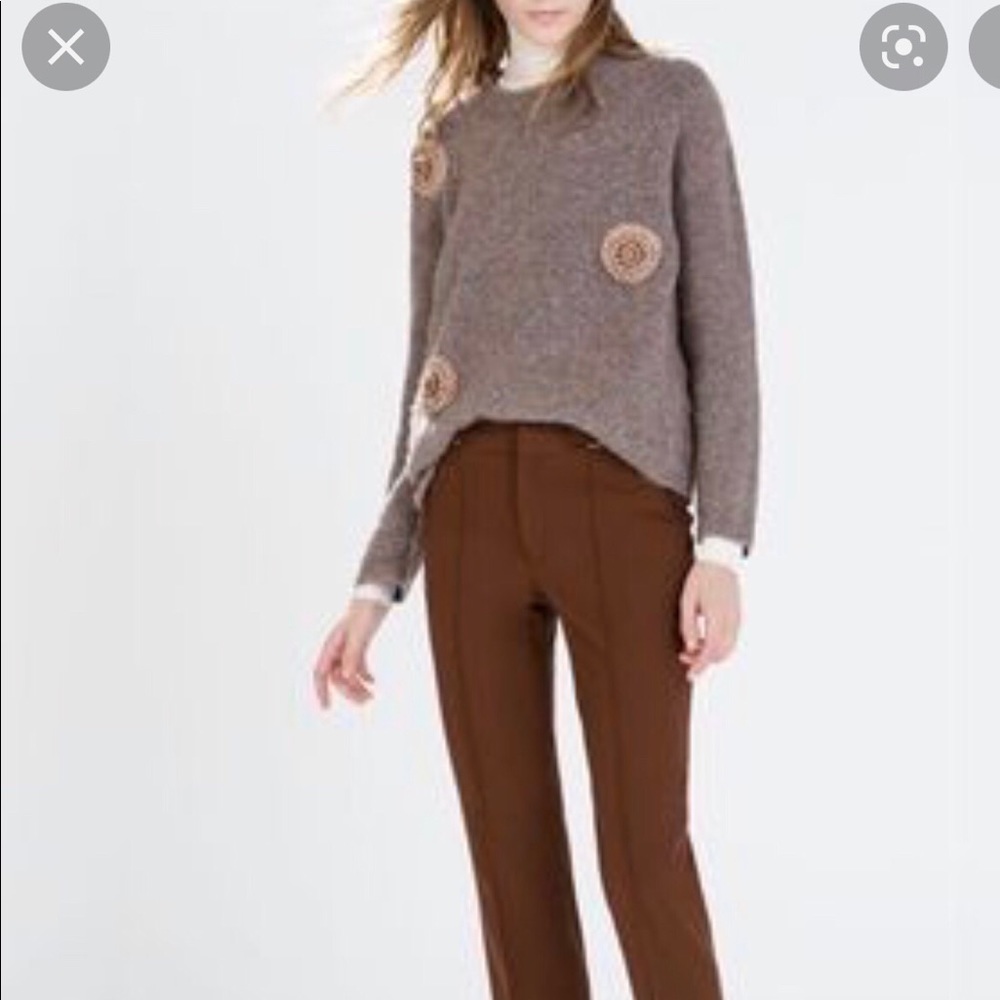 Zara Trousers with Buckles at the Waist NWT